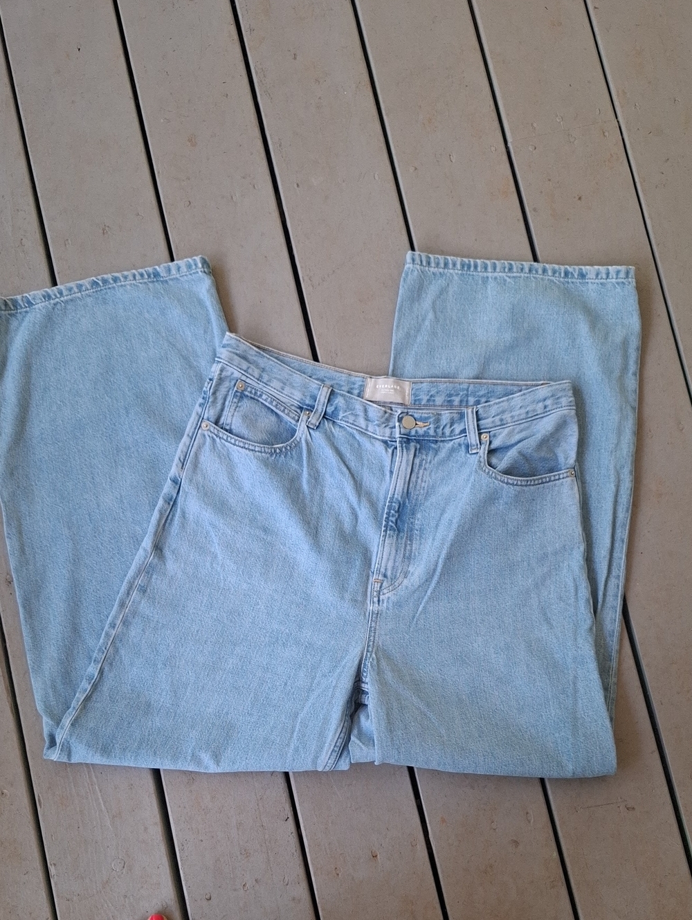Everlane The Baggy Jean Wide Leg Jeans in Light Blue Denim Size 31